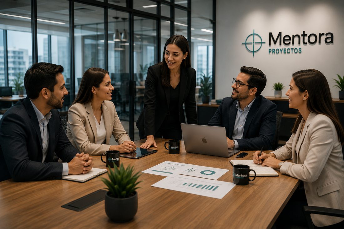 Equipo de Mentora Proyectos en su oficina